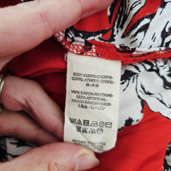 NEW Free People Rita Tiered Midi Dress Red Floral Size M - Picture 6 of 6